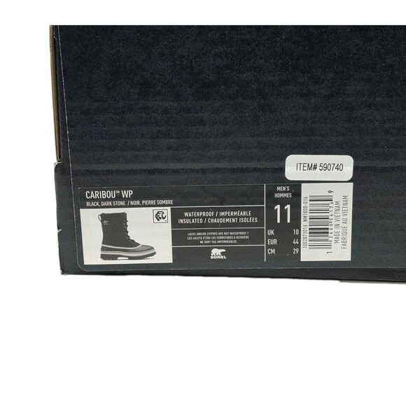 Sorel Caribou Men\'s Waterproof Nubuck Insulated Winter Boots Black Stone Size 11 main image 2